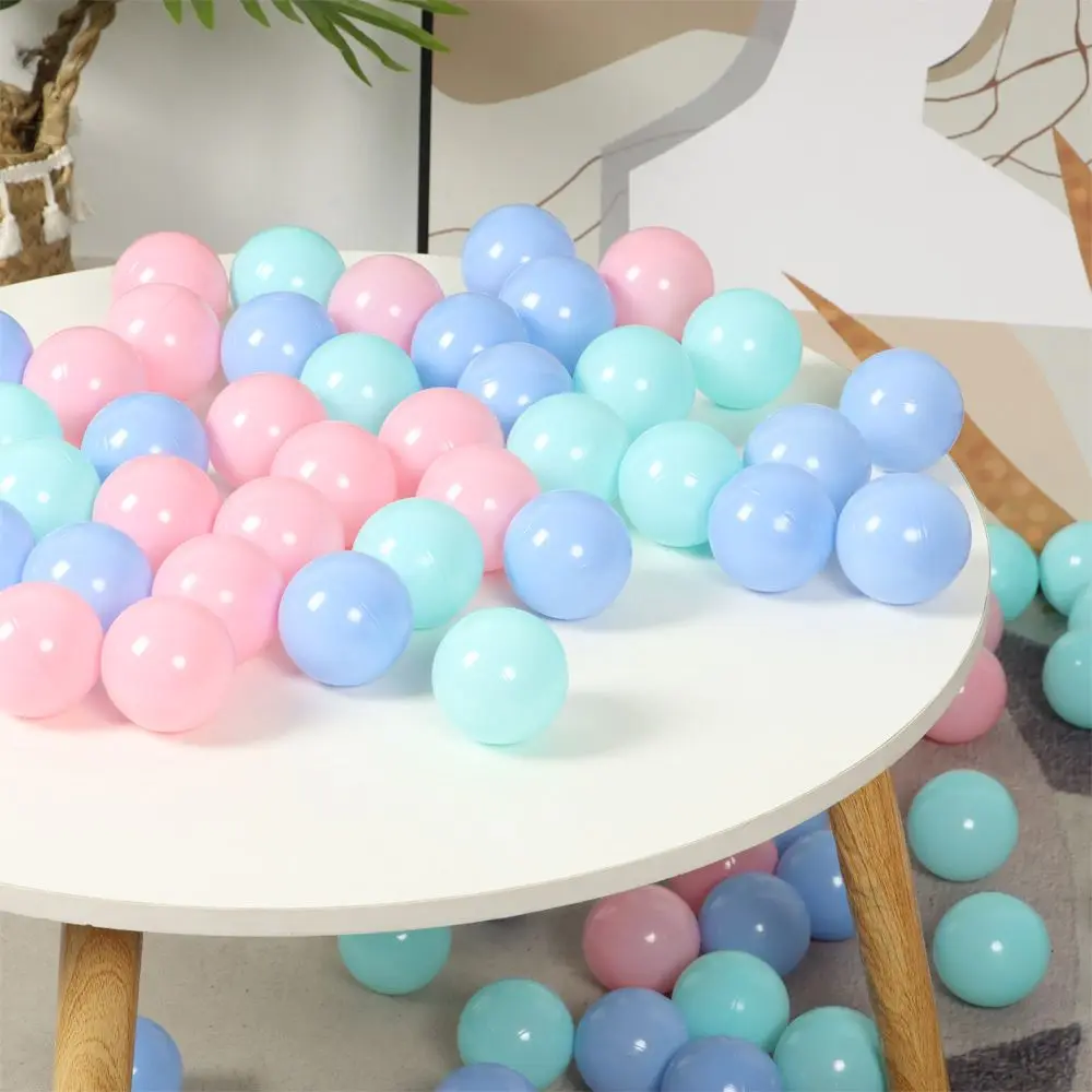 100 Buah Bola Olahraga Luar Ruangan Warna-warni Kolam Air Lembut Bola Gelombang Laut Mainan Lucu Anak-anak Bayi Balon Udara Stres Ramah Lingkungan