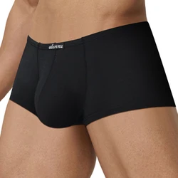 Ropa interior Sexy para hombre, pantalones cortos finos de tiro bajo, bragas, calzoncillos, bolsa transpirable, pantalones cortos informales sólidos para hombre