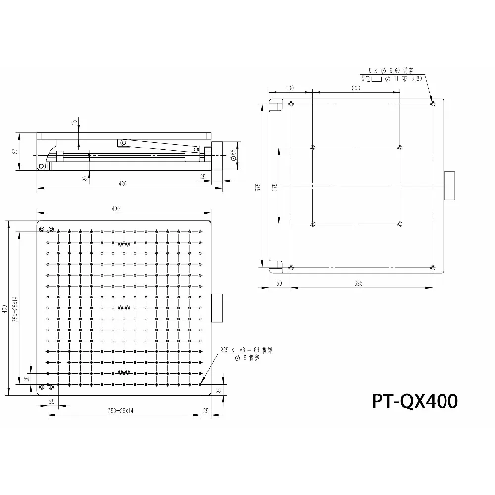 Picture 6: PT-QX400 Manual Tilting Stage Adjustable Angle Platform Tilt Worktable Drilled Mounting Base 70kg Load