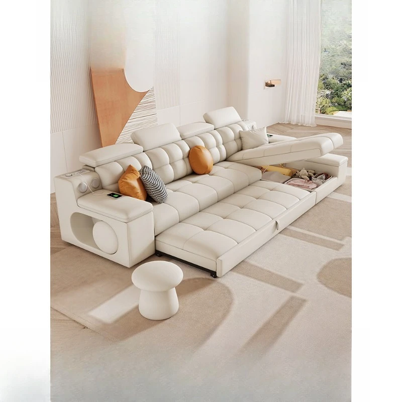 

Cream wind sofa bed folding dual-purpose 2 small apartment living room multi-functional bed sofa integrated