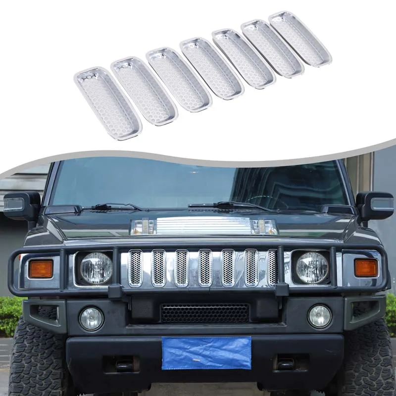 ABS Car Front Grille Insect-Proof Air Inlet Filter Net Protection Cover Grill Trim For Hummer H2 2003-2007 Car Accessories