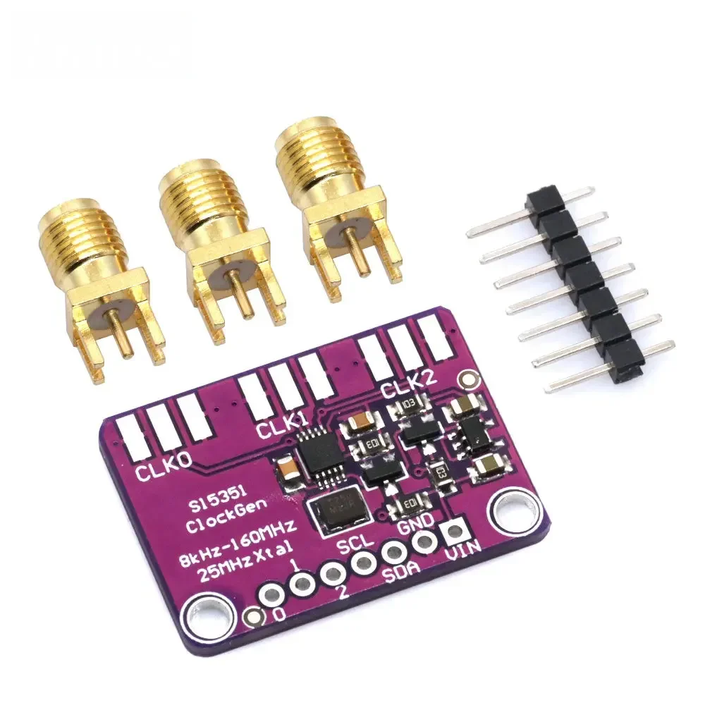 Módulo generador de reloj I2C Si5351A de alta precisión 3V-5V con salidas SMA para Arduino/Raspberry Pi
