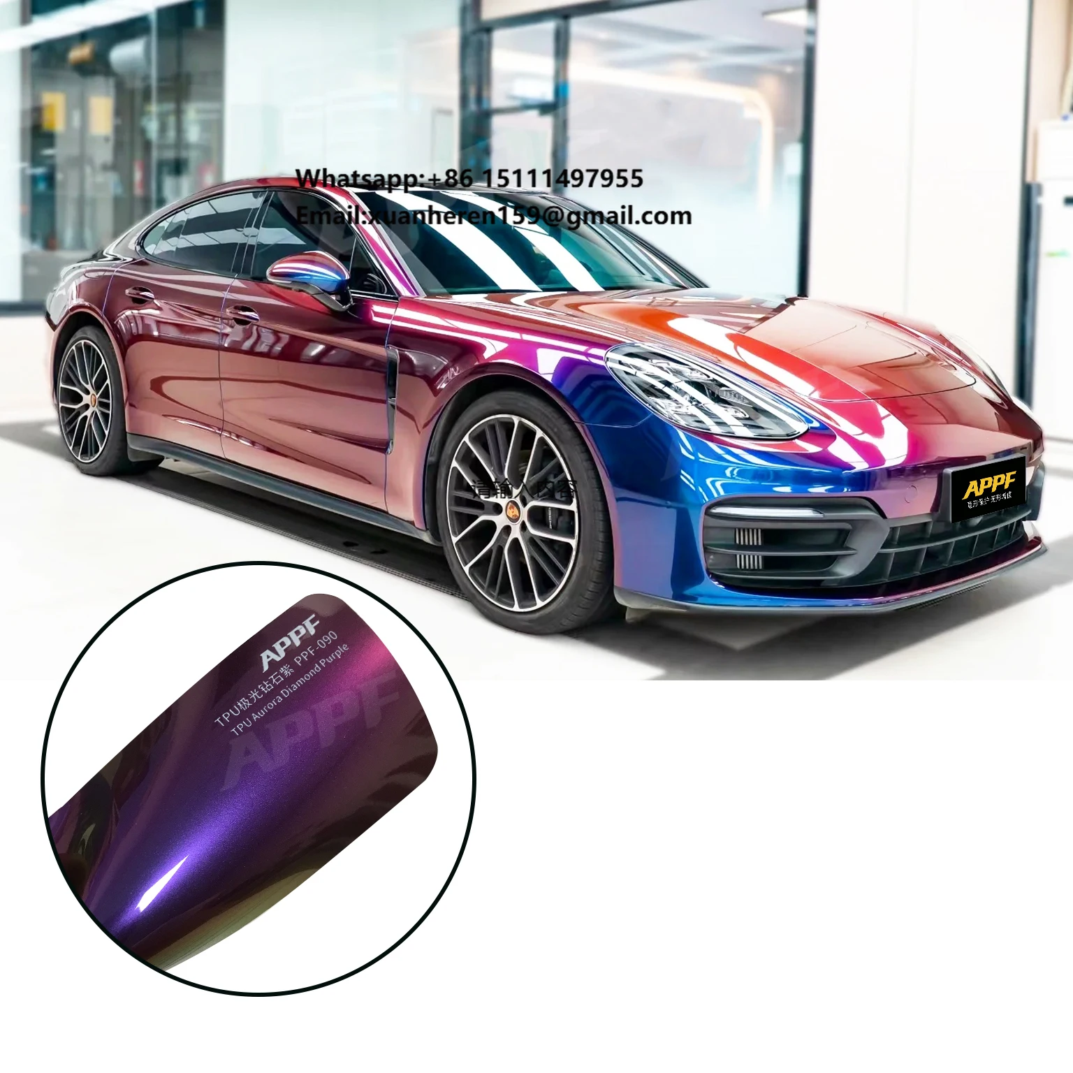 Color Ppf Colored Change Film 7.5mil Self-healing Easy to Install Self-adhesive Anti-scratch  Vinyl Wrap Diamond purple