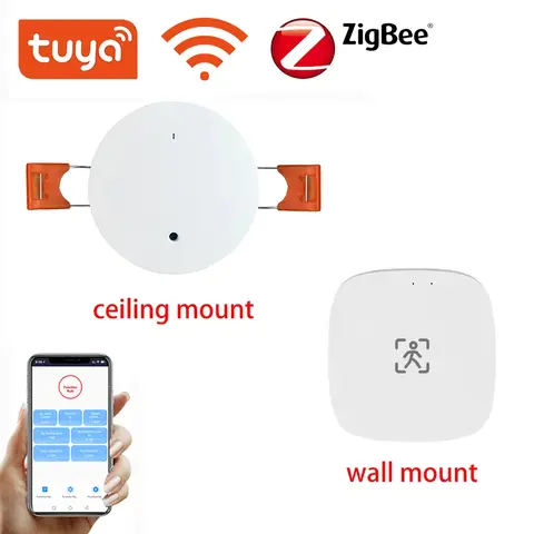 Tuya-WiFi/ZigBee 스마트 휴먼 존재감 감지기, 밀리미터파 레이더 감지 센서, 가정 보안 및 에너지 절약용