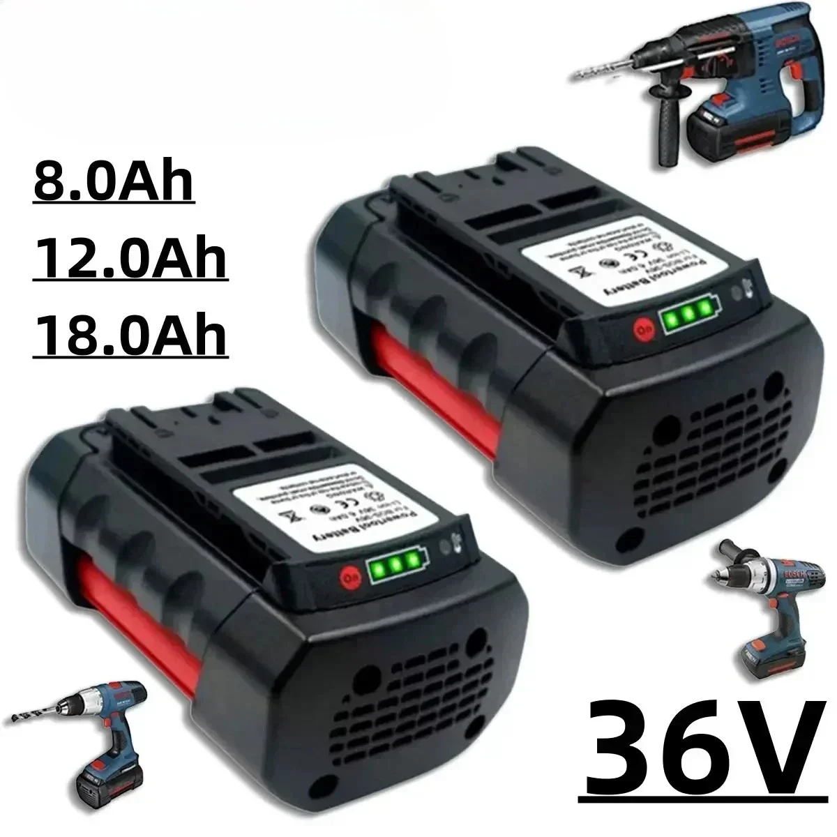 Daweikala 2025 Nuovo 36V Per BOSCH 36V 8.0Ah 12.0Ah 18.0Ah Batteria Li-Ion Compatibile Con BAT4030 BAT4040 BAT4050 BTA4060