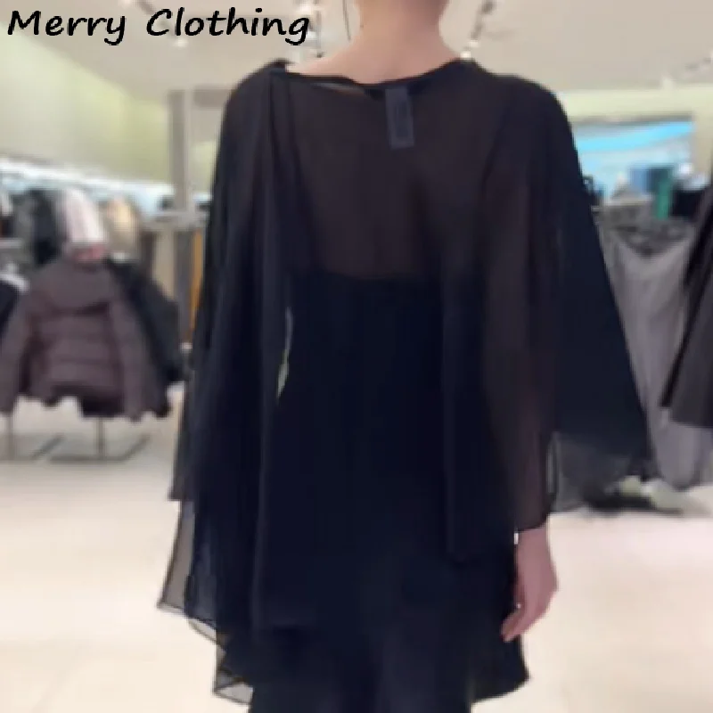 Elegantes, gestapeltes kurzes Satinkleid für Damen mit V-Ausschnitt, verstellbarer Spaghettiträger, geteilt, durchsichtiger Kittel, NEU, durchsichtige Damenkleider