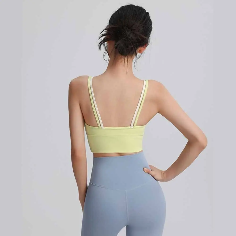 

Дышащий бюстгальтер для тренировок, удобный цветной бюстгальтер на бретелях, красивая спина, антипровисающее нижнее белье для йоги, фитнес-тренировки