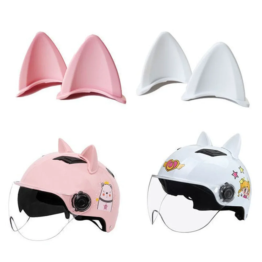 1PC Universal Helmet Cat Ears Decoration Motorcycle Electric Car Driving Styling Cute Cat Ears Stickers Decor Helmet Accessories