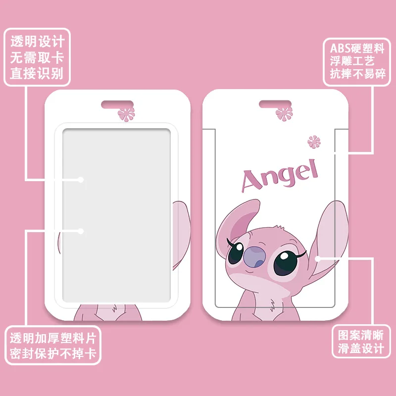 Disney Stitch Card Holder with Long Lanyard for Student Teacher Worker Nurse School Office Access Control Bus ID Badge