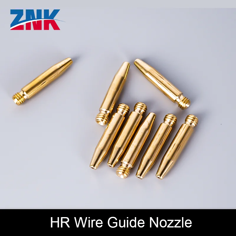 ZNK HR 10PCS Laser Laser Welding Wire Guide Nozzle WSX Weld Wire Feeder Nozzles H31.5 M6 0.8-1.6mm For HuanRi K1M A2M A1MD30