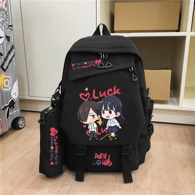 The Dangers In My Heart‌ Backpack Fashion Cute Cartoon Anime Yamada Anna Print Schoolbag Large Capacity Student Travel Backpack