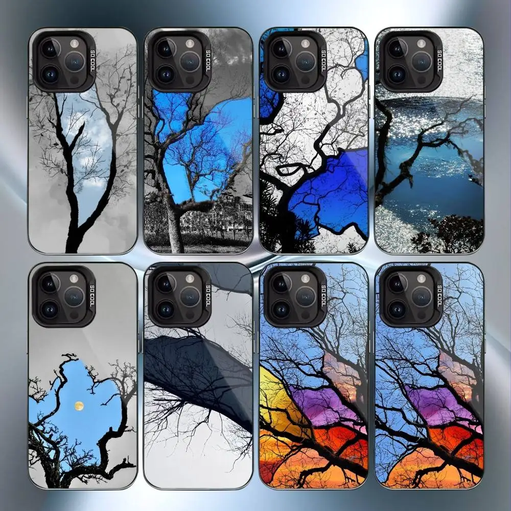 

art blue sky dead T-tree Phone Case For iPhone17, 16,15,14,13,12 Pro Max Black Candy Matte Shockproof Cover
