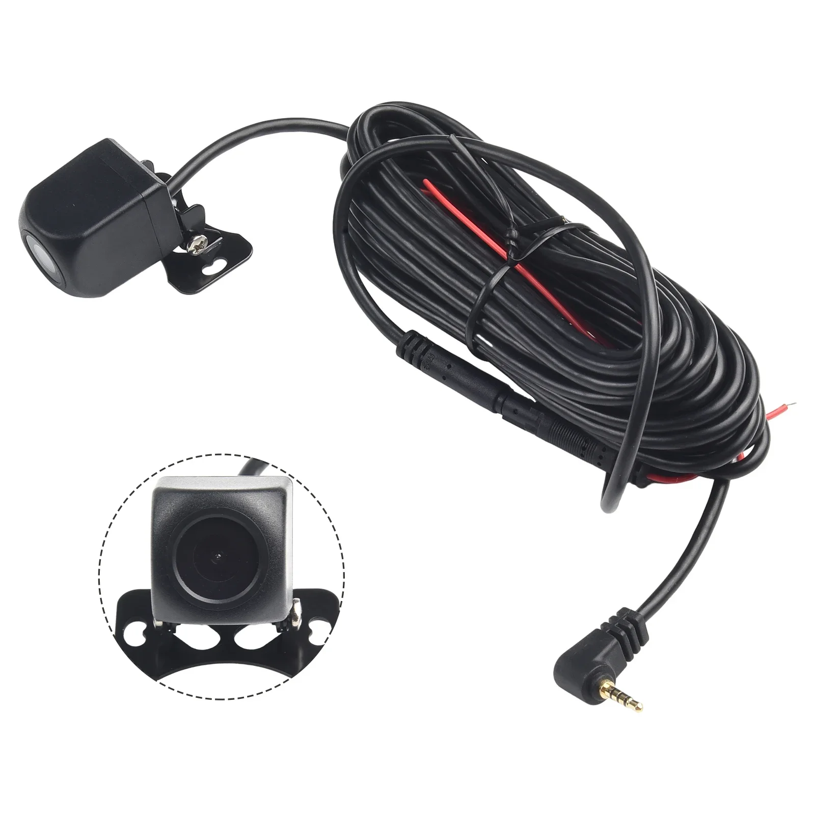 Cámara retrovisora DVR para coche de 170 grados NTSC/PAL grabadora de conducción de 5 pines uso General solo para cámara con Cable de 5 pines + Cable trasero de 6m