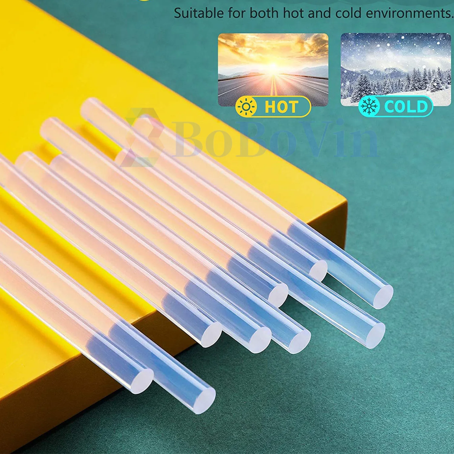50 100 Pack Hot Glue Sticks, 11x300mm High Adhesive Multipurpose for Kid Adult DIY Art Craft Gluing Repairing Festival Home