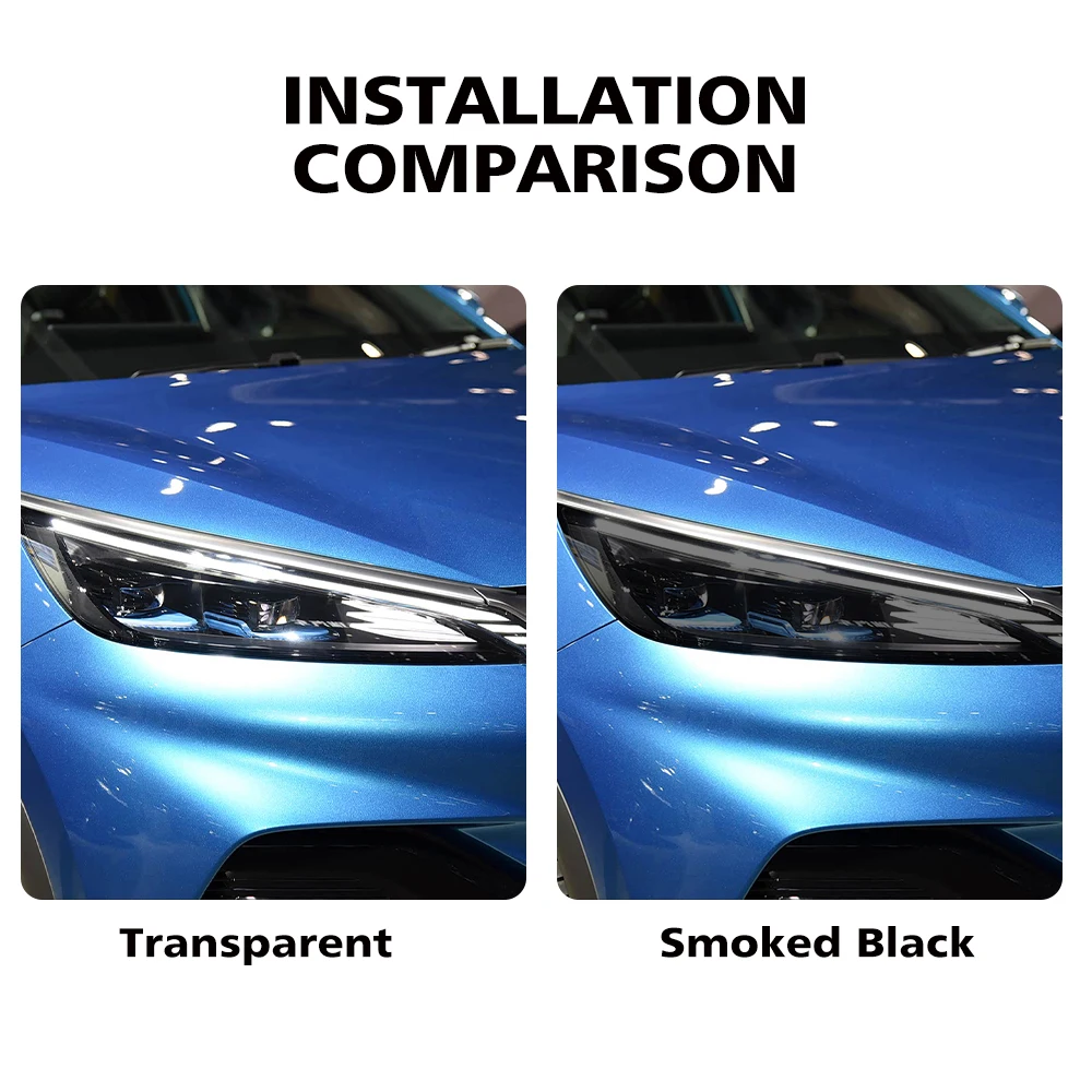 Smoke Black Pre Cut Car Headlight Protective Film For BYD Atto 3 EV 2022-2025 TPU PPF High-Gloss Anti-Scratch Vinyl Wrap Film - view 3