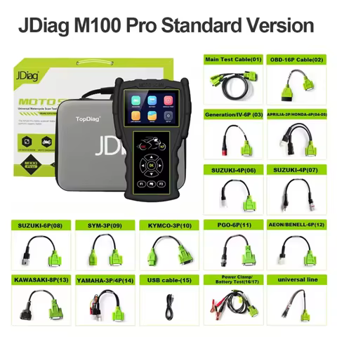 JDiag M100 Pro for KT-M Yamaha Suzuki MW Kawasaki Honda EFI Motorcycle OBD2 Scanner Diagnostic Tool Moto Scan Code Reader