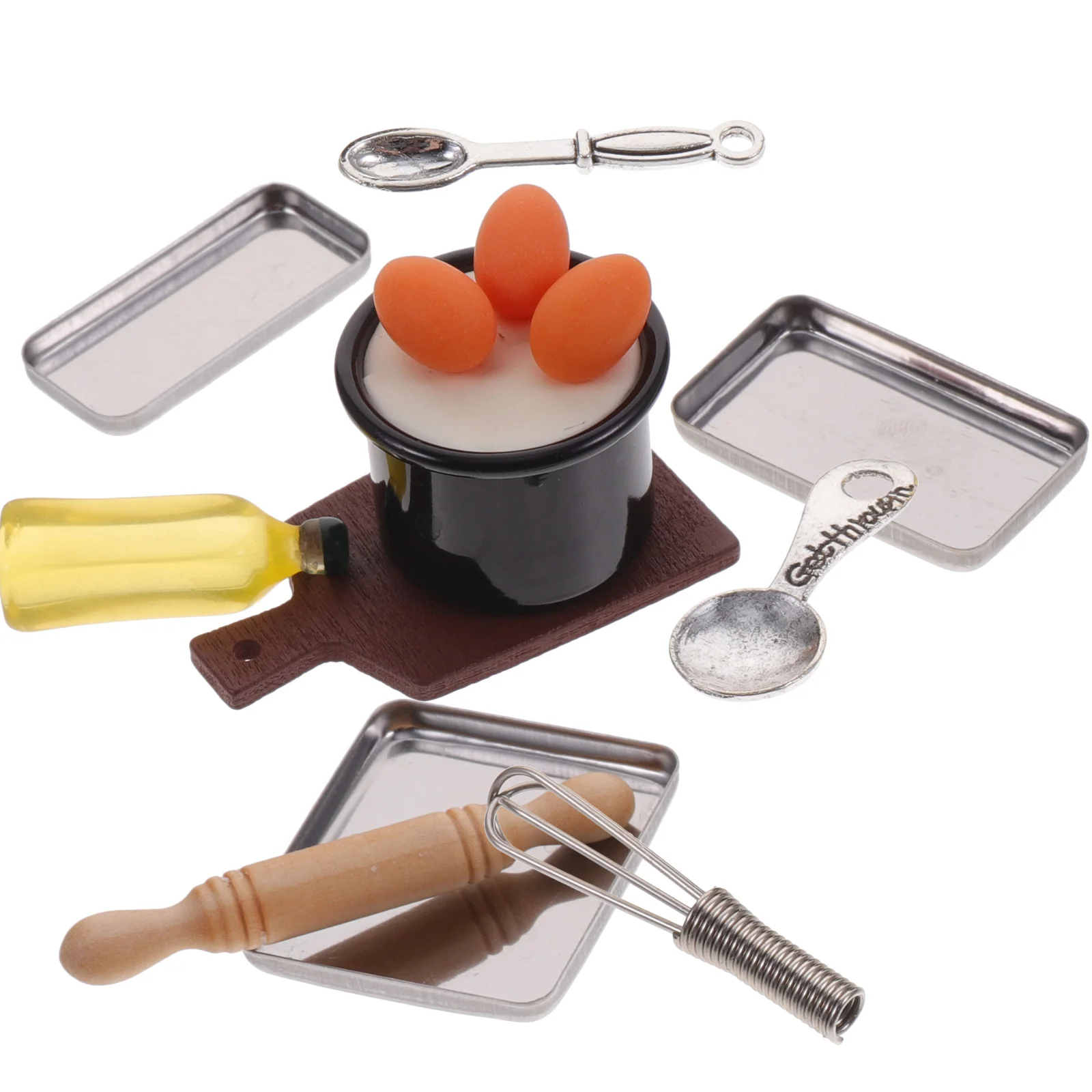 

Mini Egg Models Whisk Tiny Baking Kit Dollhouse Kitchen Cookware Bake Accessories Child