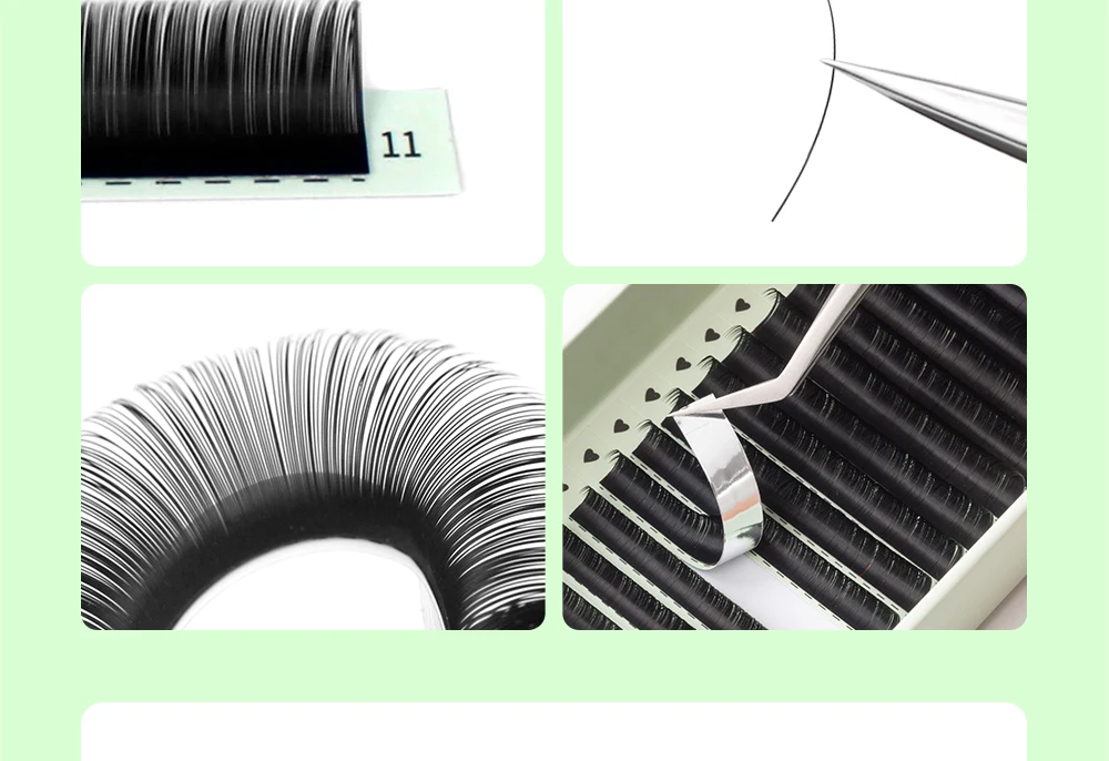 LUKATME Klassische Wimpernverlängerung C-Curl 8-15mm Mix Schwarz Premium Weiche Einzelwimpern Natürliche Faux-Nerz Klassische Wimpern – Detail 4