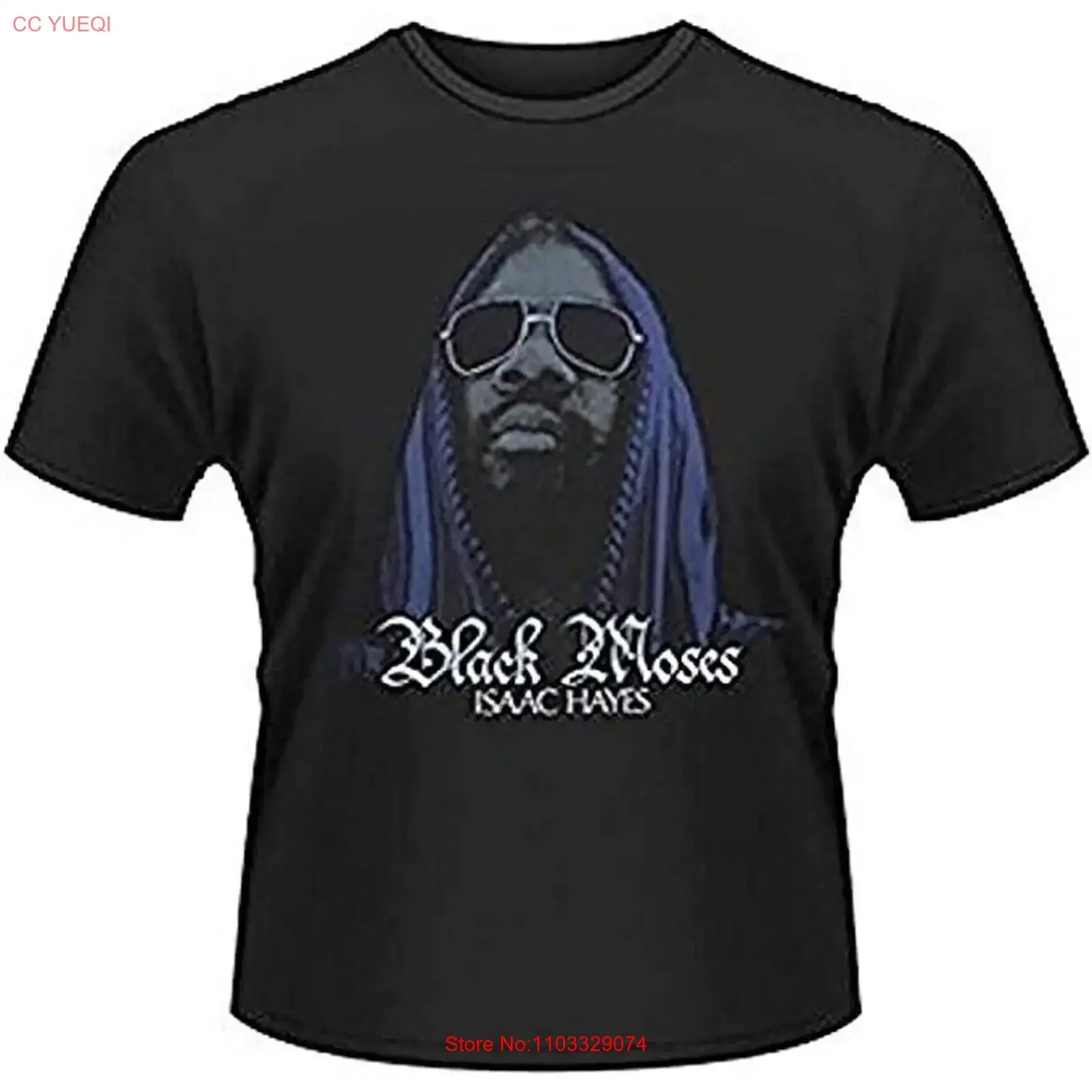 Camiseta Oficial Masculina Isaac Hayes Moses Vintage Lavada Respirável Versátil Estilo Streetwear Casual Para Uso Diário