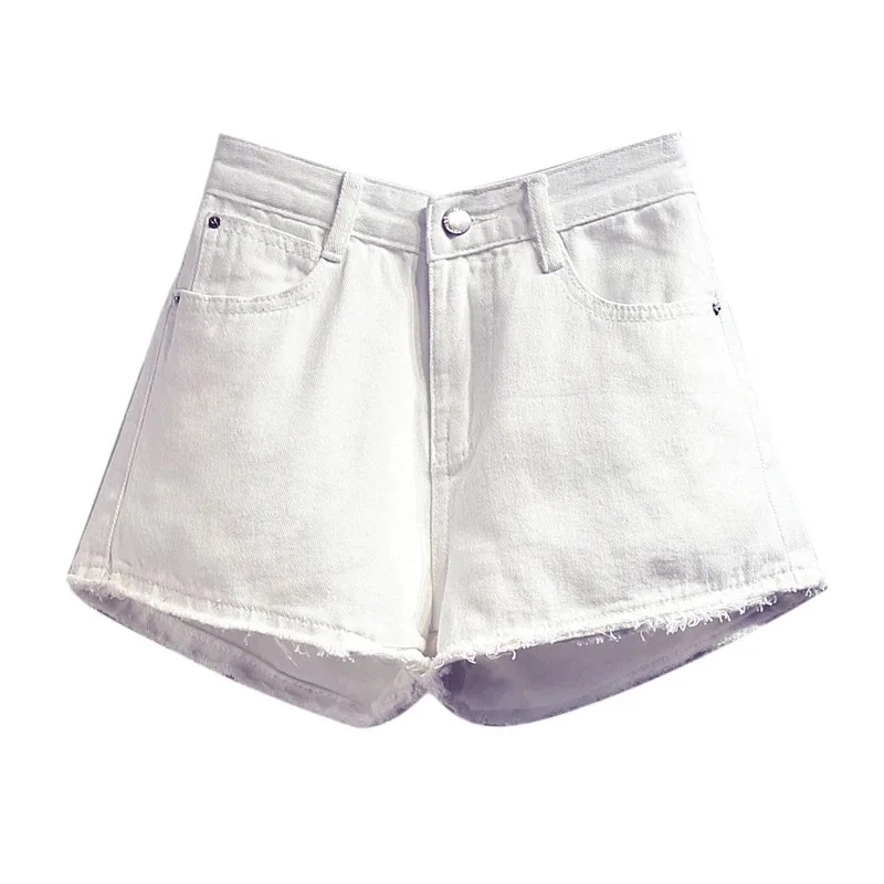 Denim Shorts for Women, Monochromatic, Casual Short Pants for Girls, Beach Style, Female Jean Pants