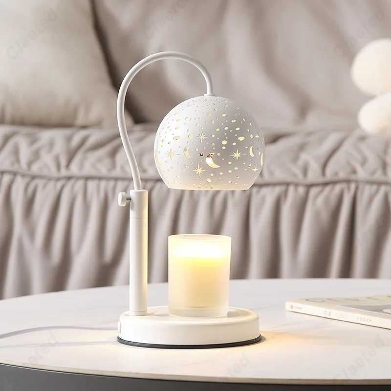 Creative Wax Melting Aromatherapy Lamp Starry Lampshade Melting Candle Timed Switch Brightness Adjustable Bedside Atmosphere - view 3
