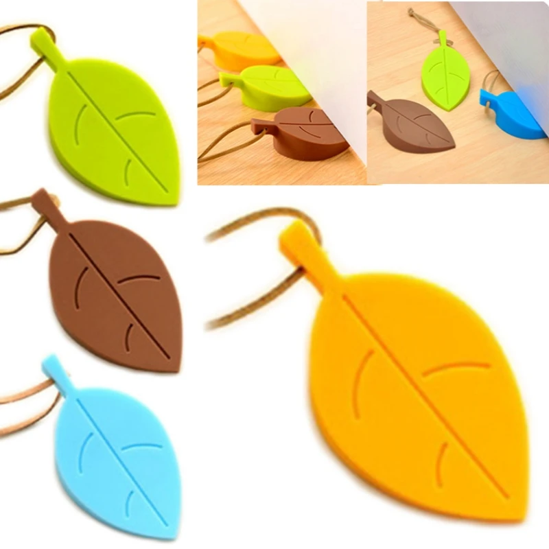 

Children's 4-Color Cartoon Leaf Door Stopper Anti-Clip Hand Device Safety Supplies Infant Safety Door Card Silicone Door Stop