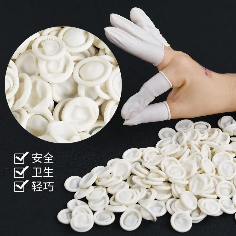 

1000 шт., защитные перчатки из натурального каучука на кончиках пальцев, одноразовые латексные напальчники для рабочего места, татуировки ногтей, макияжа, наращивание бровей