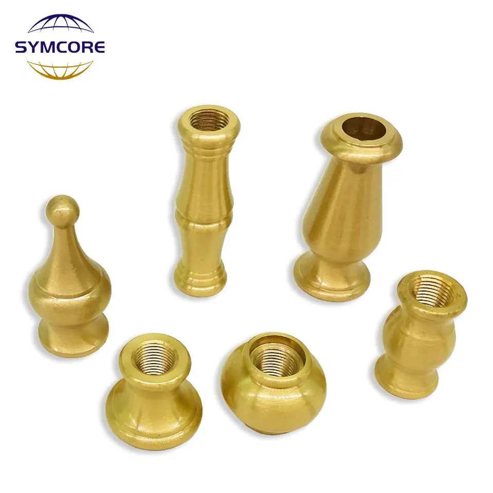 Brass M10 Inner Thread Straight Through Pure Copper Desk Lamp Floor Lamp Shelf Nut Pitch 1.0mm Decorative Nut