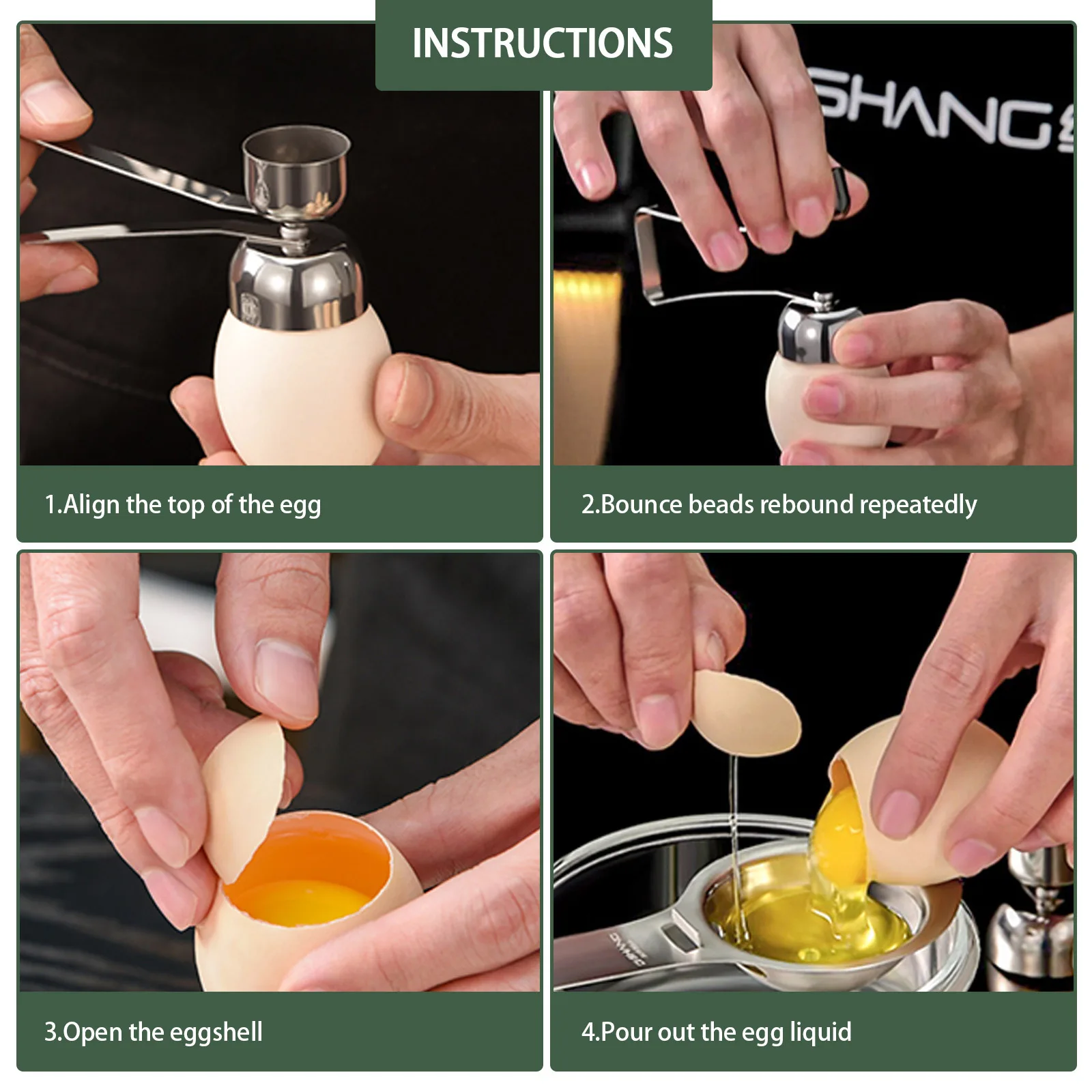 

1Pcs Stainless Steel Egg Topper Opening Tool for Easy Kitchen Use Smooth Rim Design Portable Eggshell Cutter Home Restaurant