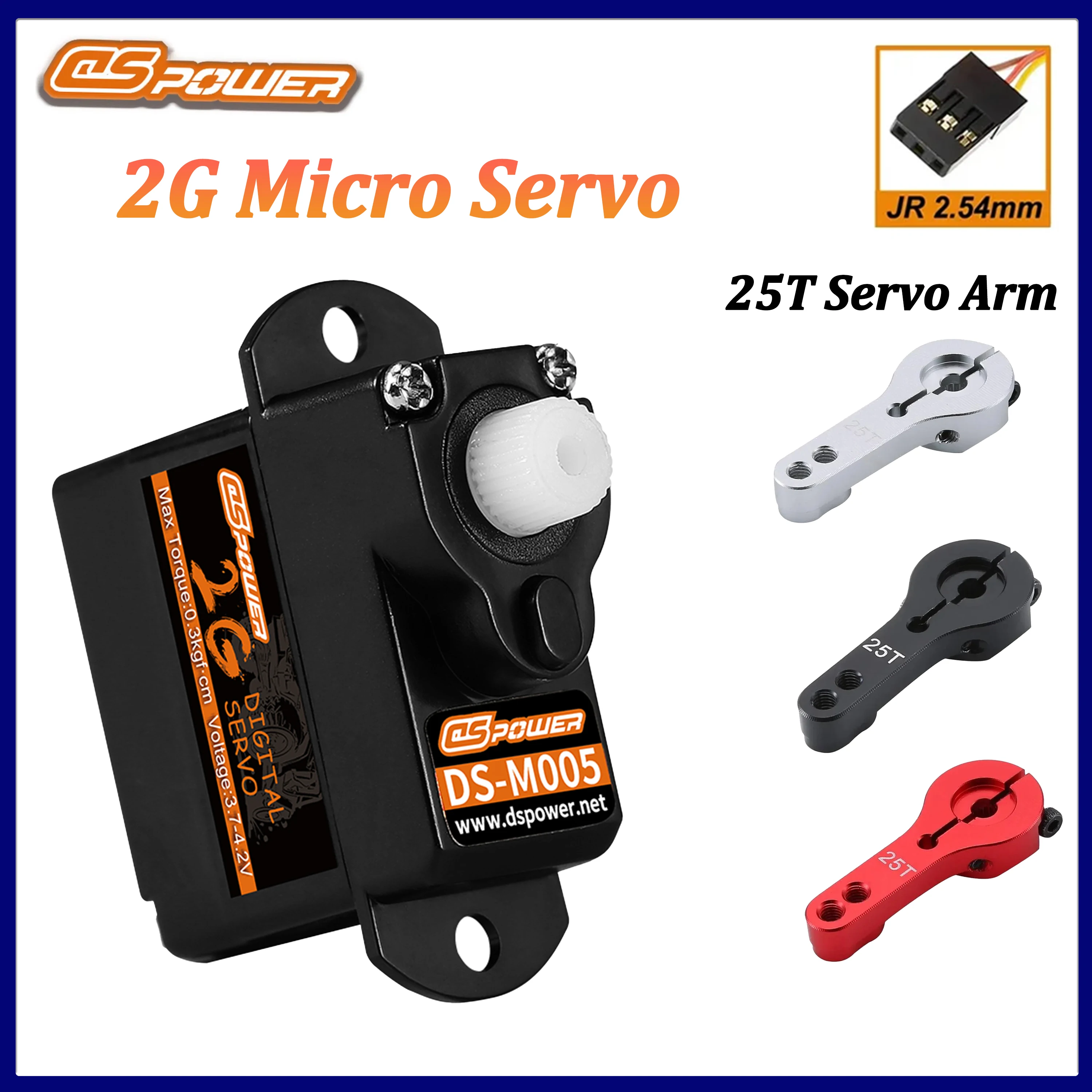 

DSPOWER 2G Micro Digital Servo Plastic Gear for RC Airplanes Fixed-wing Helicopter Mini Car Boat Model Toy Accessories WLtoys
