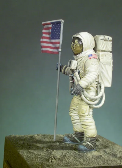 1/32 Resin Die-cast Model American Moon Landing Character Not Including Flag Resin White Model Handmade Free Shipping