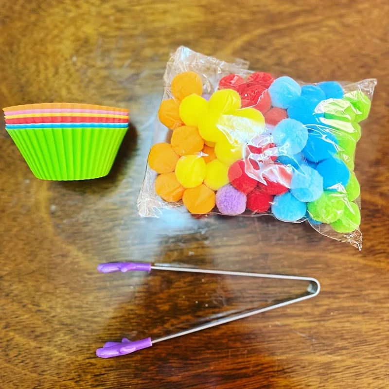 1 세트 어린이 클립 봉제 공 색상 정렬 장난감, 어린이 미세 운동 기술 훈련 학습 몬테소리 조기 교육 계산