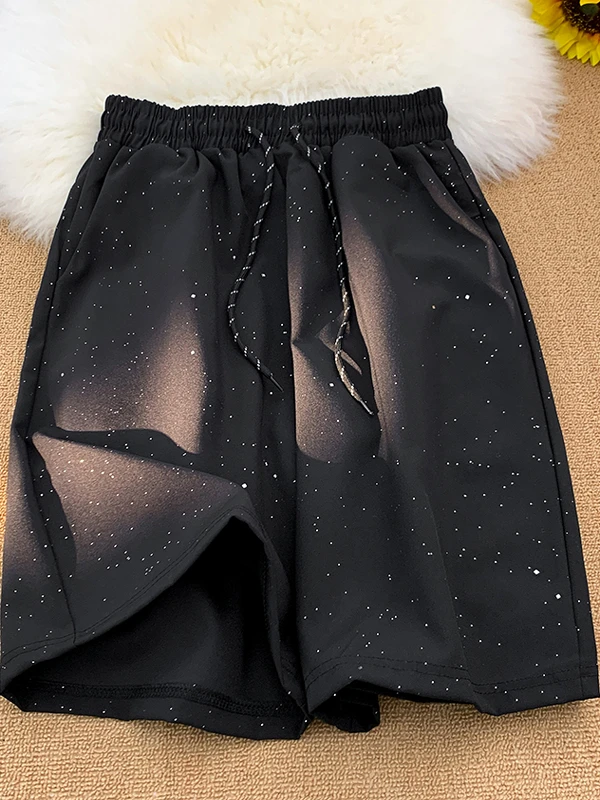 

Мужские спортивные повседневные брюки Tianxing: летние, американского стиля, свободные, широкие, укороченные (до колена), для активного отдыха, премиум-класса