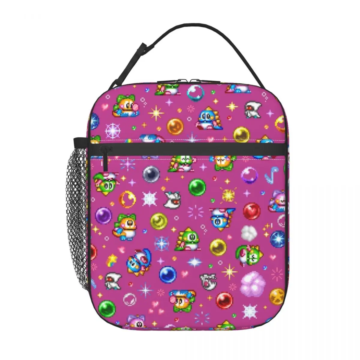 Arcade Games Bubbles Bobble Insulated Lunch Bag for Women Waterproof Thermal Cooler Lunch Box Kids School Children