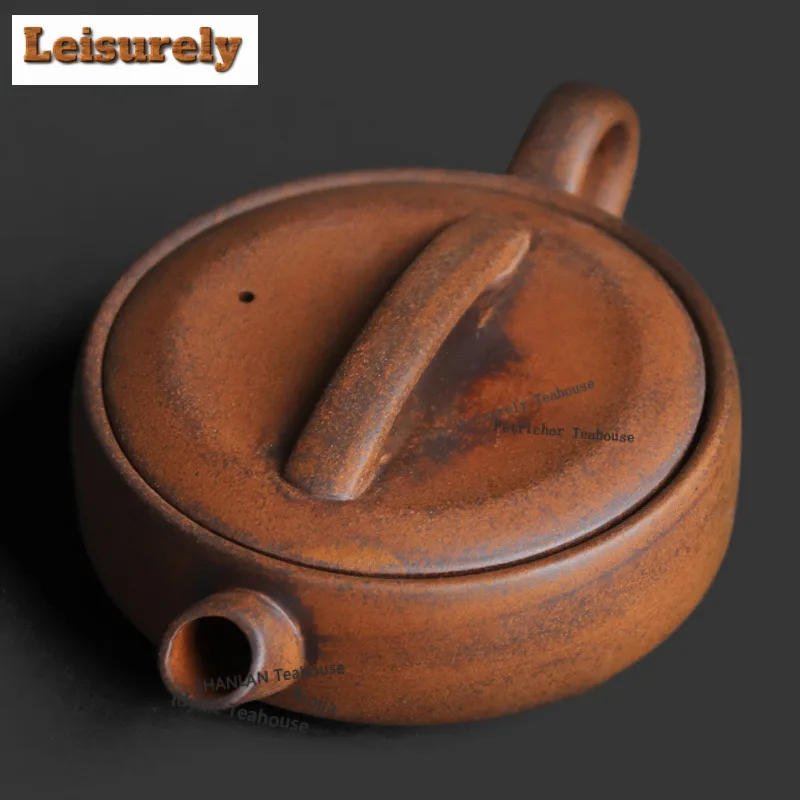 

200ml Coarse Pottery Old Rock Clay Large Caliber Teapot Japanese Tea Infuser Pot Tea Soaking Kettle With Ball Hole Tableware