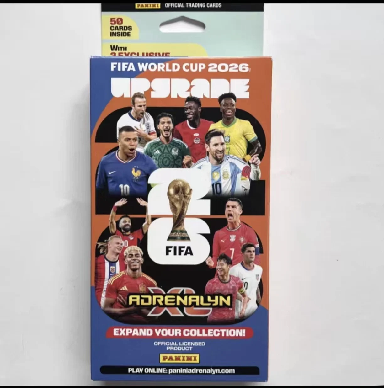 Panini 2026 Copa Mundial de la FIFA EE. UU.-Canadá-México Adrenalyn XL Set de Mejora Messi C Ronaldo Mbappé Tarjeta de Personaje Estrella Periférica Regalo