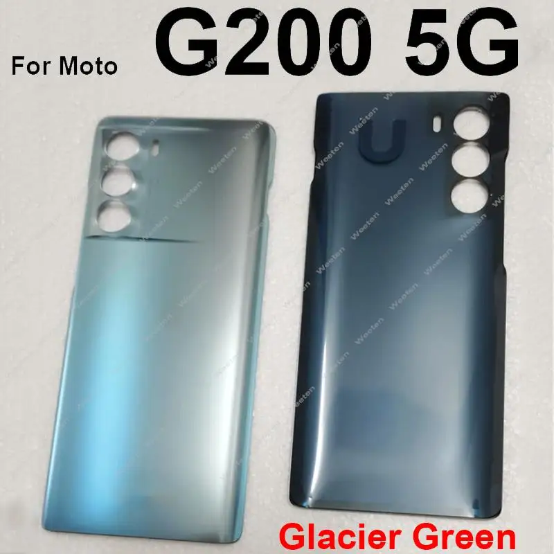 Battery Door Housing Glass Cover For Motorola Moto G200 5G Battery Rear Case Housing Cover