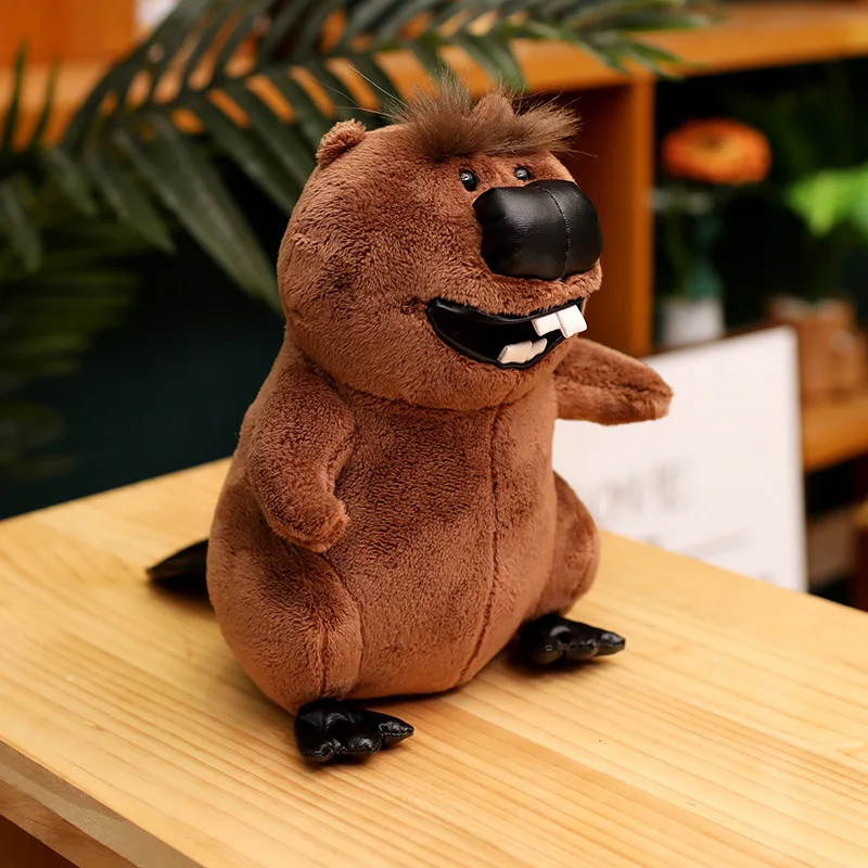 Hot Anime Lifelike Smile Beaver Plush Toys Soft Cartoon Brown Beaver Doll Funny Toys For Children Cute Decor For Room/car