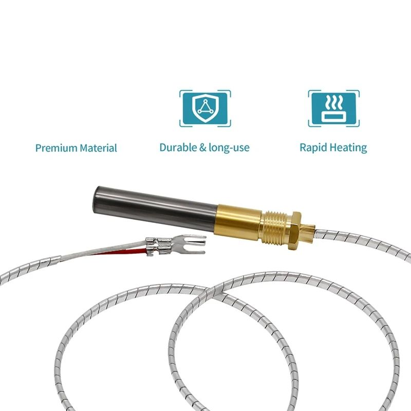 Termopila de 36 pulgadas y 750Mv apta para calentador Heat Glo, 750 ℃   Reemplazo de termopar Millivolt para piezas de chimenea Q313A, 3 piezas