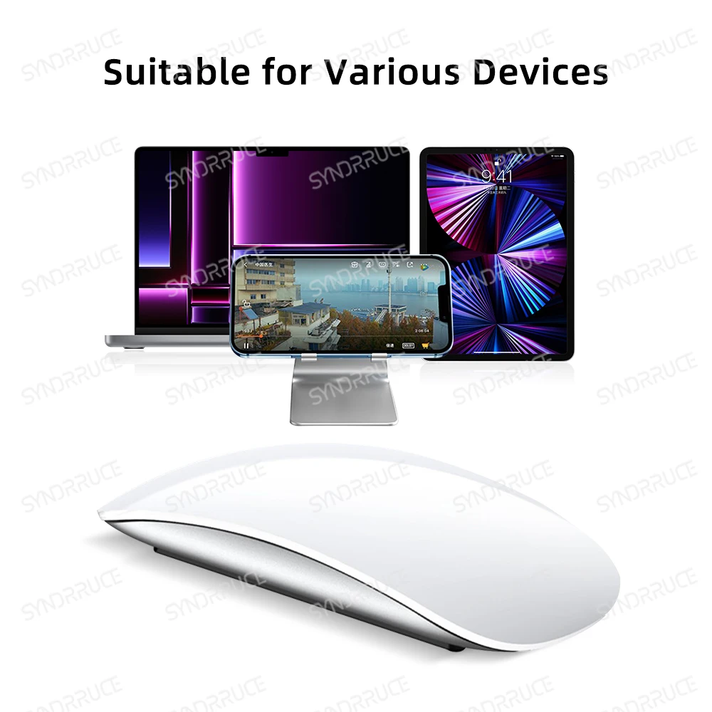 Imagem -03 - Mouse sem Fio Bluetooth Touch Adequado para Tablet Notebook Macbook Huawei Xiaomi Gamer Segure Ergonômico Gaming Mouse