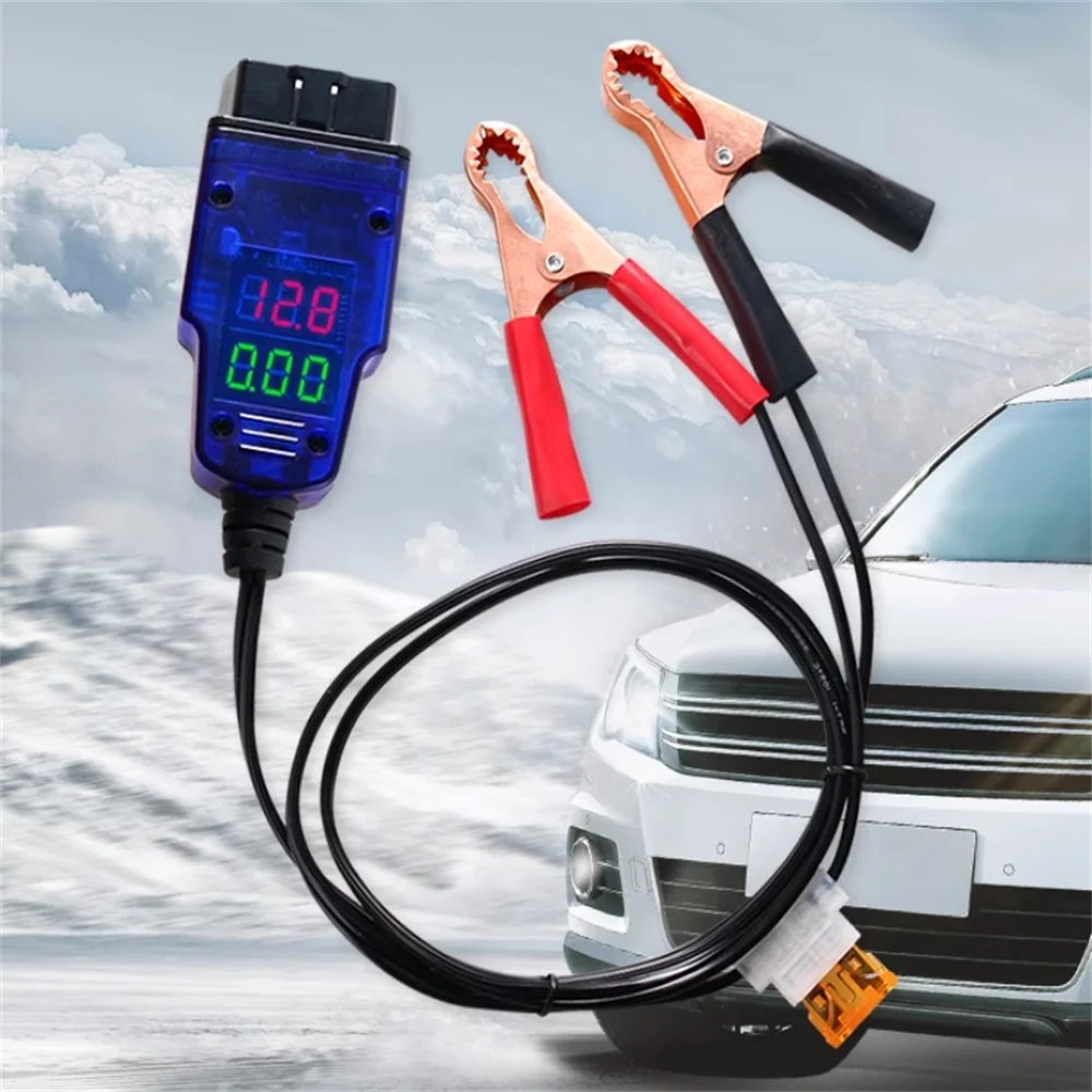 Car ECU Connector Battery ECU Memory Saver Tool Emergency Electrical Plug OBD2 Memory Saver Show Voltage Current