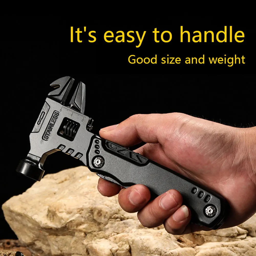 Multifunctional Wrench HammerTolding Pliers Hammer Knife All-in-one Combination Tool Portable Self-defense Emergency Outdoor