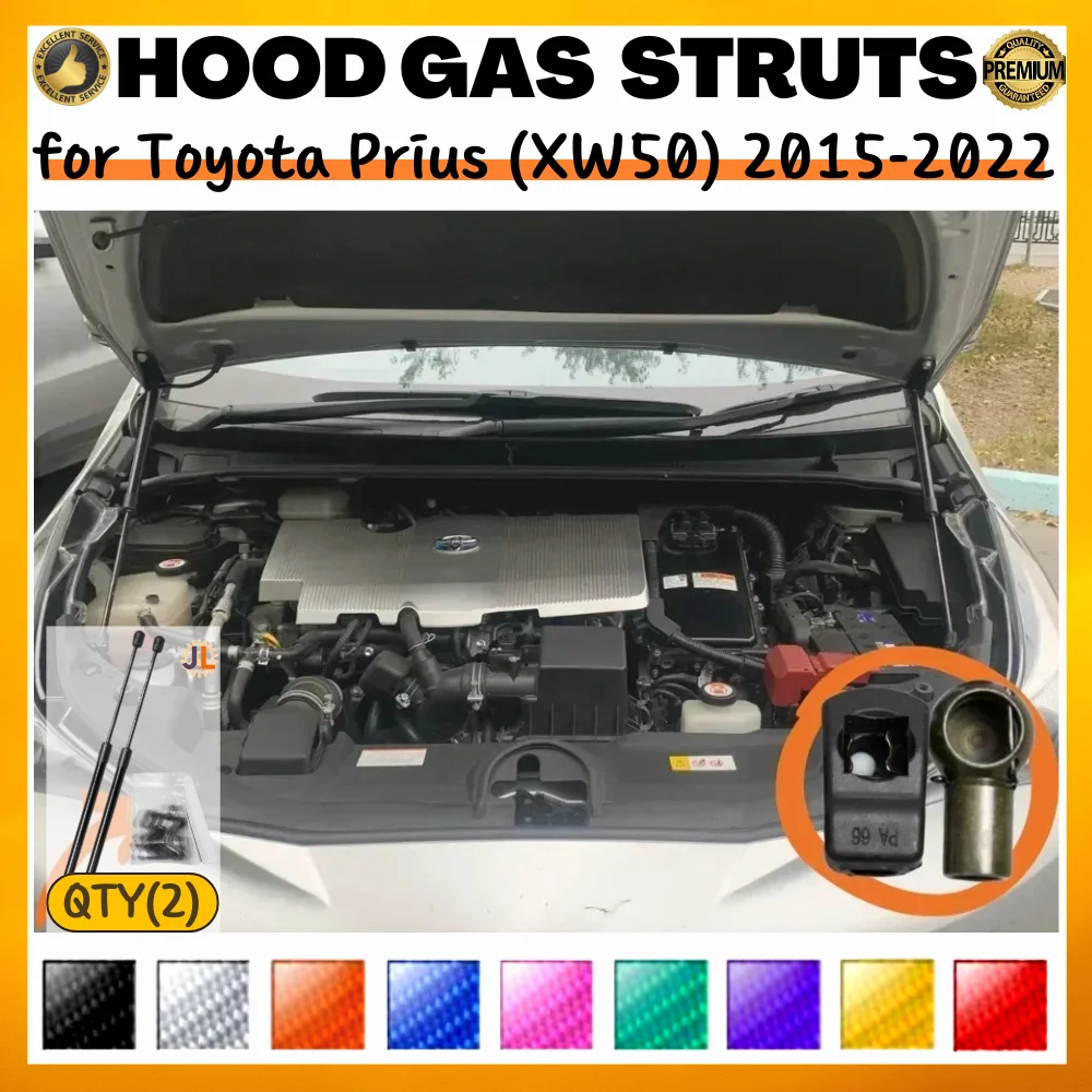 Menge (2) Motorhaubenstreben für Toyota Prius (XW50) 2015–2022, vordere Motorhaube, modifizieren Gasfedern, Stoßdämpfer, Heben, unterstützt Dämpfer