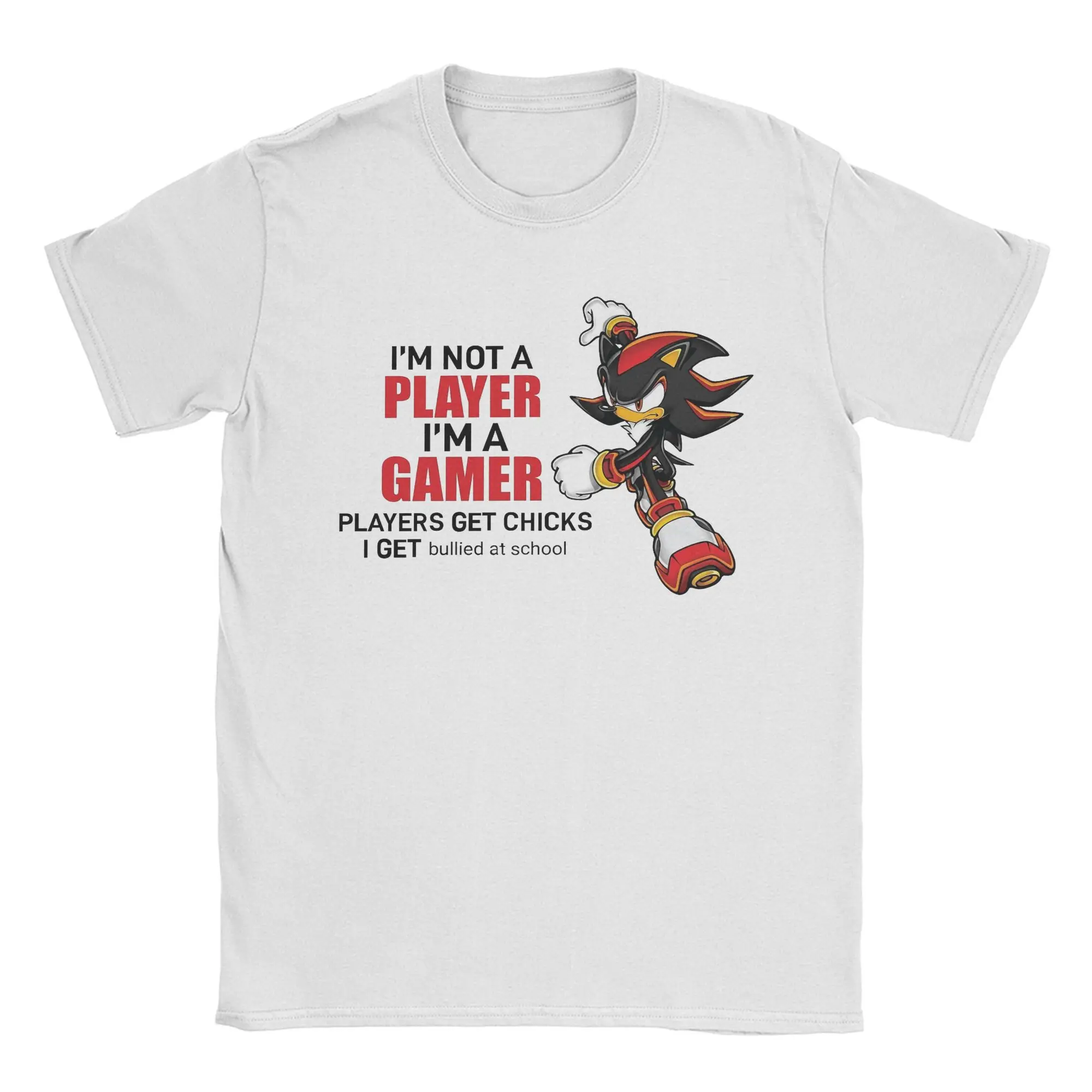 Men's I'm Not A Player I'm A Gamer S-Shadow The H-Hedgehogs T Shirt  Pure Cotton Clothing Short Sleeve Tees Plus Size T-Shirts