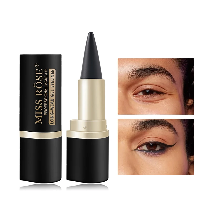 Waterproof eyeliner paste eyeliner quick-drying matte eyeliner single end black solid rich eyeliner pen