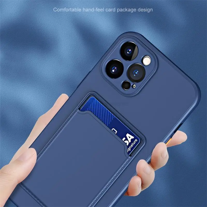 Card Holder Wallet Case For Poco M4 Pro Cases For Xiaomi Poco M 4 Pro M4Pro PocoM4 Pro 5G NFC Shockproof Liquid Silicone Cover image 2