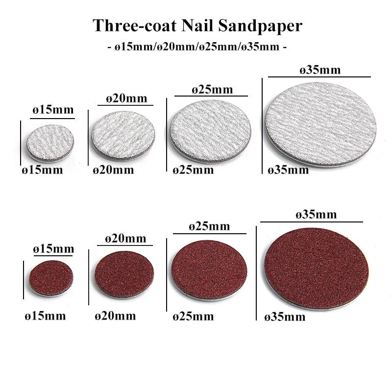 30pcs/pack Three-coat Sanding Paper For Electric Nail File Cuticle Calluse Nail Bit Accessories Salon Foot Pedicure Sandpaper