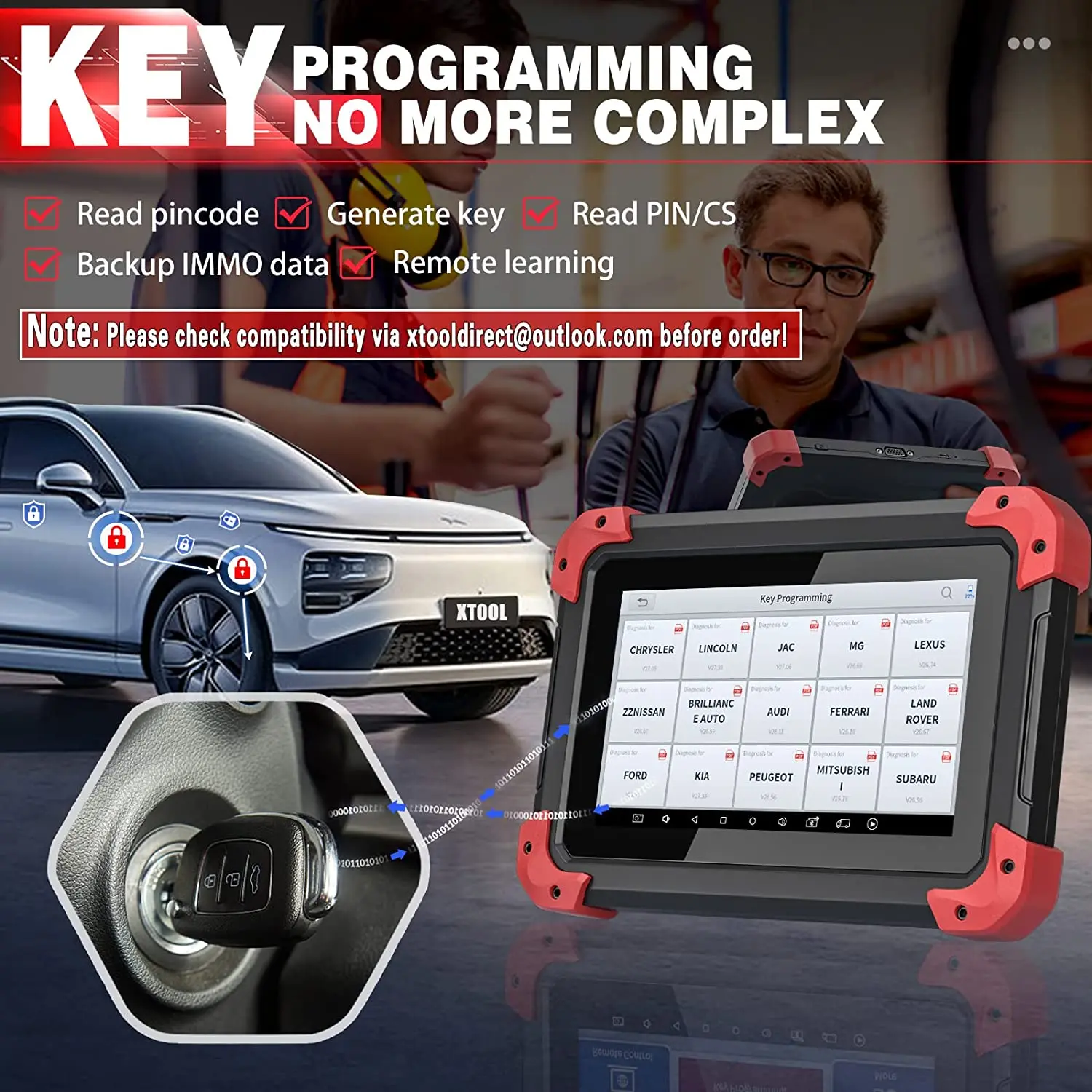 XTOOL X100 PAD Plus Car Key Programer Auto Diagnostic Tool Code Reader Update Online X-100 PAD
