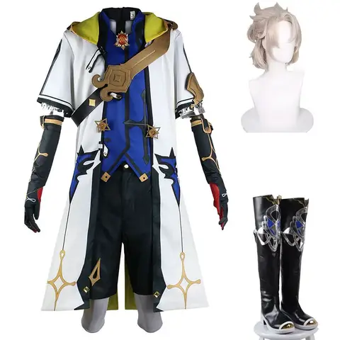 Alkemist Albedo Cosplay Genshin Imapct Kostym Peruk Skor Spel Kläder Kostym Herr Halloween Karneval Rollspel Outfits 10 best sales albedo peruk - №8