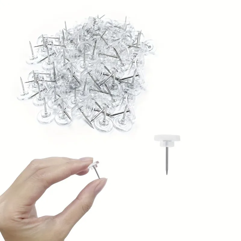 169 pcs Flat Head Push Pins, Transparent Flat Head for DIY Decoration Wall, Multipurpose, Versatile, Practical